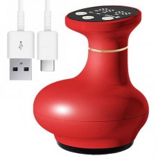 Вакуумный массажер с инфракрасным подогревом, от USB, Красный