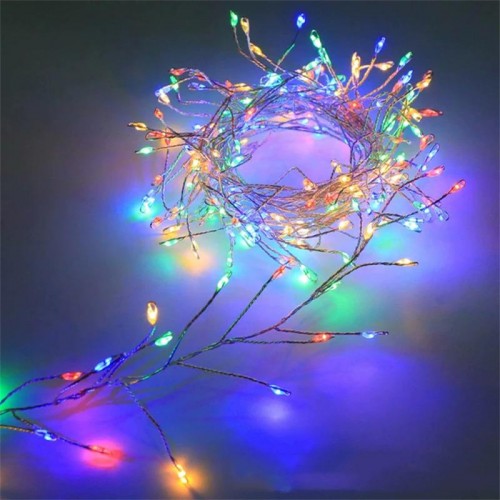 Гірлянда Роса феєрверк, від мережі, 100м, 2000LED, пульт, сріблястий провід, Різнокольорова Гірлянда Роса феєрверк, від мережі, 100м, 2000LED, пульт, сріблястий провід, Різнокольорова