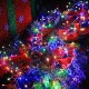 Гірлянда Роса феєрверк, від мережі, 100м, 2000LED, пульт, сріблястий провід, Різнокольорова