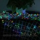 Гірлянда Роса феєрверк, від мережі, 100м, 2000LED, пульт, сріблястий провід, Різнокольорова