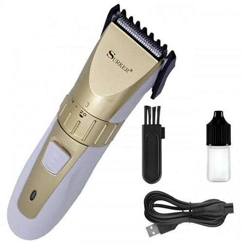 Аккумуляторная машинка для стрижки волос + насадка, SURKER SK-5803