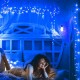 Гірлянда Роса мішура від USB, 100м, 2000LED+пульт, Синій