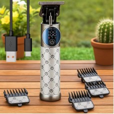 Аккумуляторная машинка для стрижки +4 насадки, от USB, VGR V-942, Белый / Мужской триммер для стрижки волос