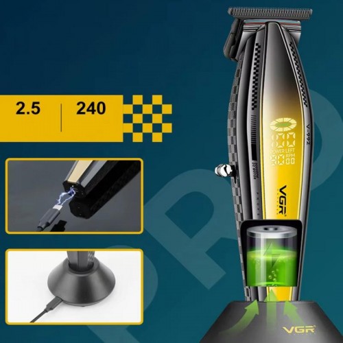 Аккумуляторный триммер для стрижки + 3 насадки, от USB, VGR V-992, Желтый Аккумуляторный триммер для стрижки + 3 насадки, от USB, VGR V-992, Желтый