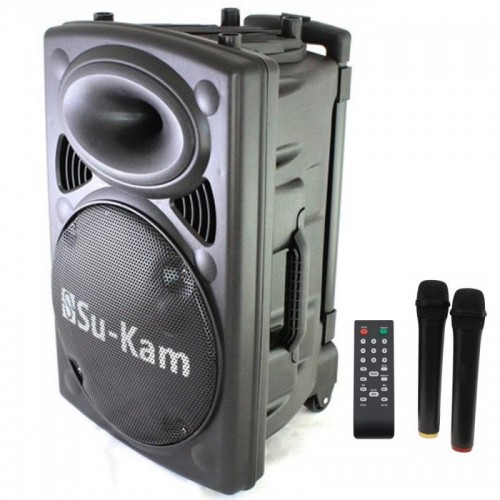 Портативная колонка з 2 мікрофонами +Пульт, USB, Bluetooth, Su-Kam BT 120D