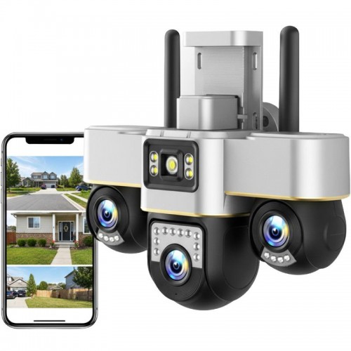 4G камера відеоспостереження 15 Мп, 3 об'єктиви, Smart Net Camera