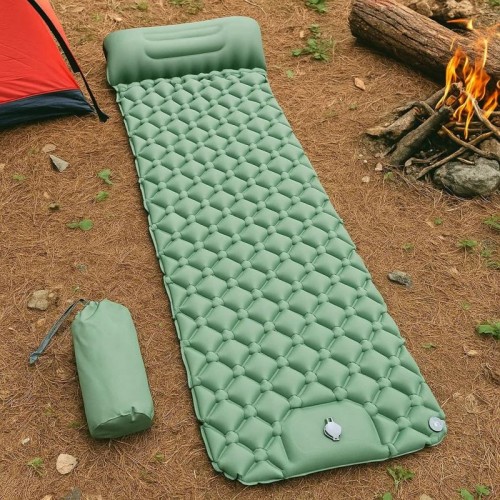 Надувний матрац із подушкою (188х58х6см) Outdoor Sleeping, Зелений