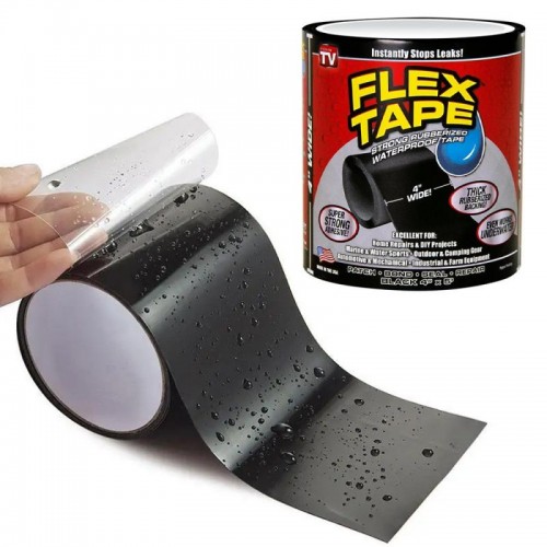 Водонепроникна ізоляційна стрічка 150×10см, Flex Tape 2, Чорний
