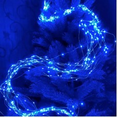 Гірлянда-нитка «Конський хвіст» Крапля роси, 3м, 220В, 300 LED, Синя