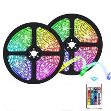 Набір 2 шт - Світлодіодна Led стрічка 5м, 5050 RGB, з пультом керування