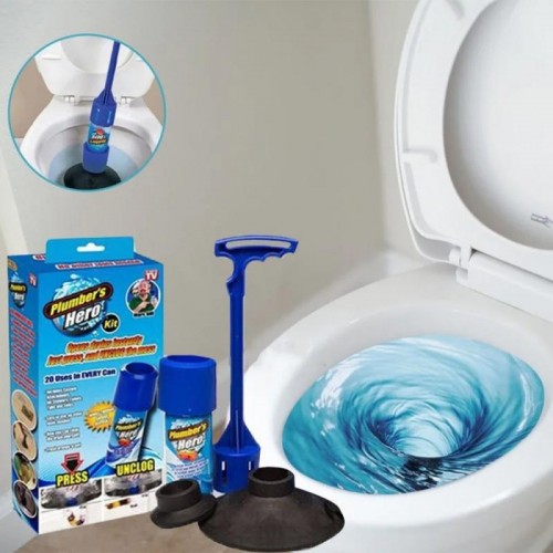 Набір для прочищення унітазу та каналізаційних труб Plumber's Hero