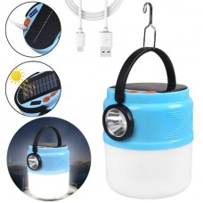 Кемпинговый светильник с солнечной панелью и подвесным крючком (USB, LED), JN-2210T