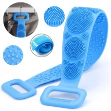 Мочалка масажна для тіла, двостороння, Silicon bath towel, Блакитна