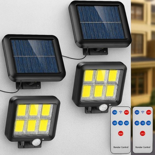 Комплект 2 шт Уличный Led фонарь на солнечной батарее BK-128-6COB + пульт