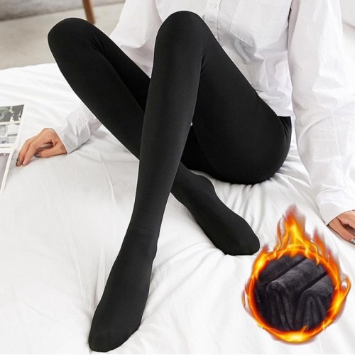 Колготы теплые на меху с имитацией капрона, размер XL-6XL