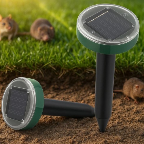 Комплект 2шт Ультразвуковой отпугиватель кротов, насекомых и грызунов, Garden Pro