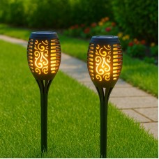 Набір 2шт Садовий ліхтар 52см, на сонячній батареї Solar flame