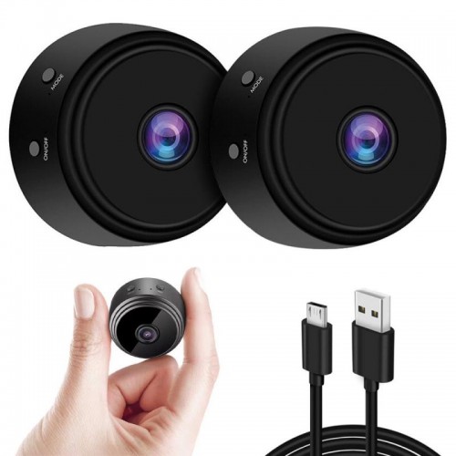 Комплект 2 шт Мини IP камера видеонаблюдения с WiFi, FullHD,  A9
