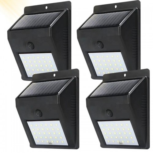Комплект 4шт Уличный LED фонарь с солнечной панелью, 20LED