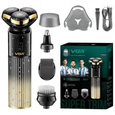 Акумуляторна електробритва, 3 насадки, USB, VGR 388