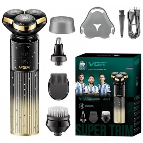 Акумуляторна електробритва, 3 насадки, USB, VGR 388
