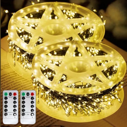 Комплект 2шт Гирлянда Роса фейерверк от USB, 20м, 600LED + пульт