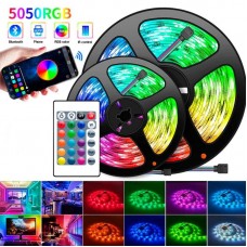 Стрічка світлодіодна 10м RGB 5050 з блоком і пультом управління 2 шт, 5+5 м