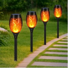 Комплект 4шт Ліхтар садовий 52см, на сонячній батареї, Solar flame