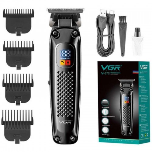 Акумуляторна машинка для стрижки + 4 насадки, VGR V-972