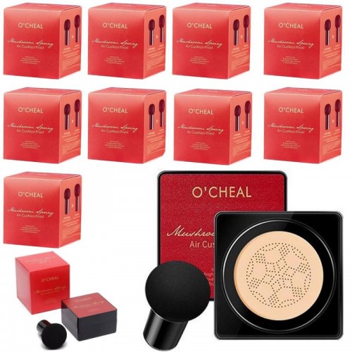 Набір 10шт Тональний крем кушон для обличчя Beauty Linasi Red O`CHEAL, Натуральний відтінок