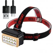 Налобний ліхтар із сонячною панеллю, 10LED, LY-806S