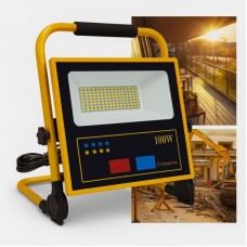 Прожектор акумуляторний, сонячна панель, 100W, жовтий Cata 4699