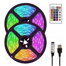 Комплект 2 шт Світлодіодна стрічка 5 м, від USB + пульт TV LED Strip CB-5050
