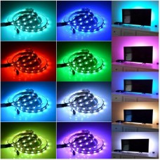 Комплект 2 шт Світлодіодна стрічка 5 м, від USB + пульт TV LED Strip CB-5050