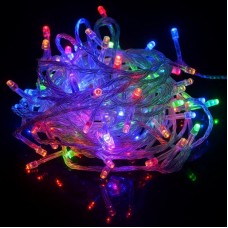 Світлодіодна гірлянда від мережі, 500LED, прозорий провід, Різнокольорова