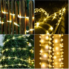 Гірлянда на сонячній батареї 20м 200LED теплий білий