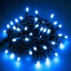 Уличная гирлянда нитка 8м от сети, 80LED, Синий, Черный провод