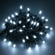 Вулична гірлянда нитка 8м від мережі, 80LED, Холодний білий, Чорний провід