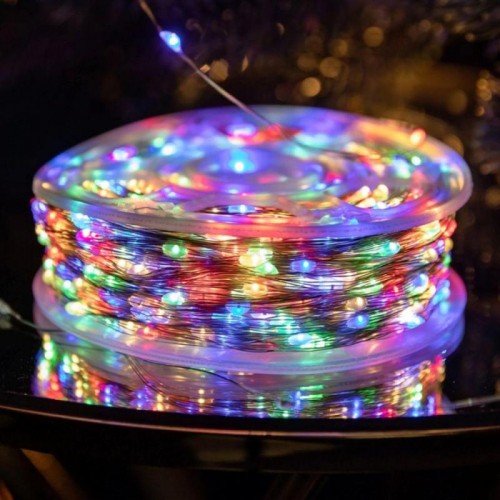 Світлодіодна гірлянда Світлова котушка від мережі, 50 м, 1500 LED + пульт, Мікс