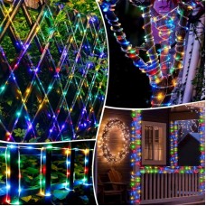 Гірлянда на сонячній батареї 10м, 100LED різнокольорова — купити уличне прикраса