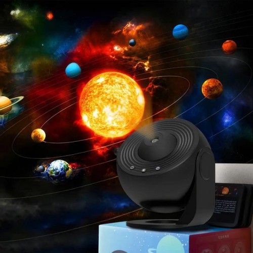 Проєктор зоряного неба з обертанням на 360°, 13 картриджів, від USB, Чорний