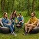 Надувне крісло для відпочинку 80×80×67см, до 100кг + насос, Бежевий