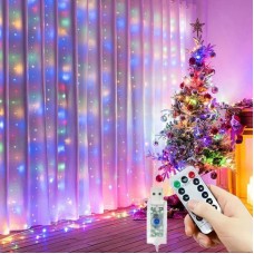 Гирлянда Штора от USB, 3х3м, 300LED, пульт ДУ, BL-LC59, RGB