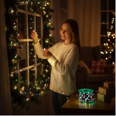 Новорічна гірлянда Роса від мережі, 50м (500 LED) + пульт, RGB