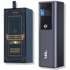 Повербанк 25200mAh, PD 140W+QC 22,5W, Remax RPP-662