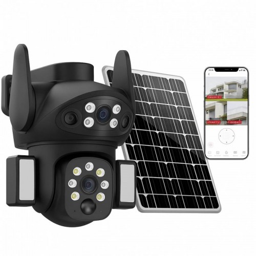 Камера видеонаблюдения уличная 4G с солнечной панелью, 8MP, (v380Pro), VQ006 Solar PTZ