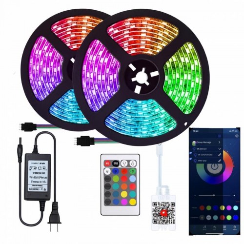LED лента от сети 2шт, 5м, 12V + пульт и блок питания