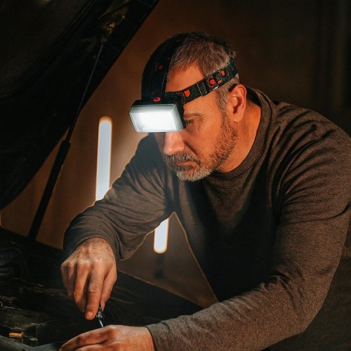 Налобний ліхтар із чотирма затискачами, USB, RN814 HEAD TORCH