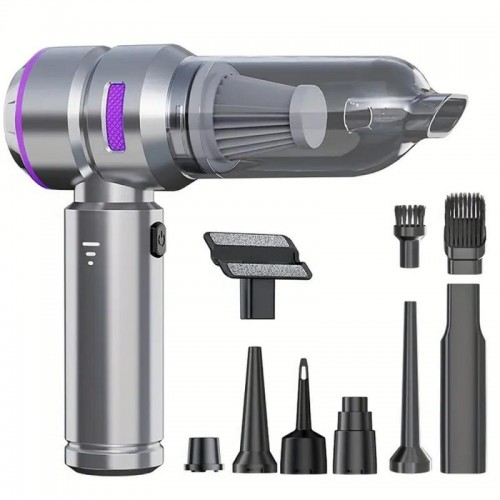 Автомобільний пилосос акумуляторний + 9 насадок, від USB, HL-121
