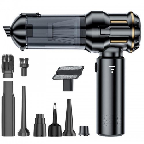 Автомобільний пилосос акумуляторний +9 насадок, від USB, HL-138